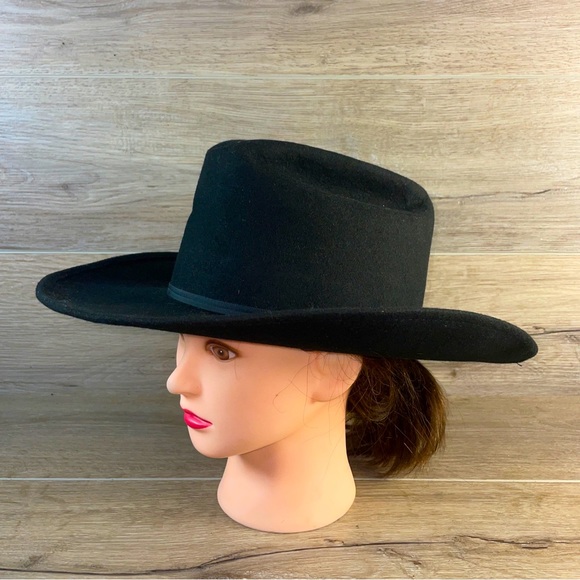 Bailey Of Hollywood Other - Bailey Brahma Black 7 1/8 Band Men Western Cowboy Hat USA Made 100% Wool VGUC!